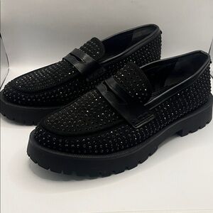 Sam & Libby Black Studded Loafers